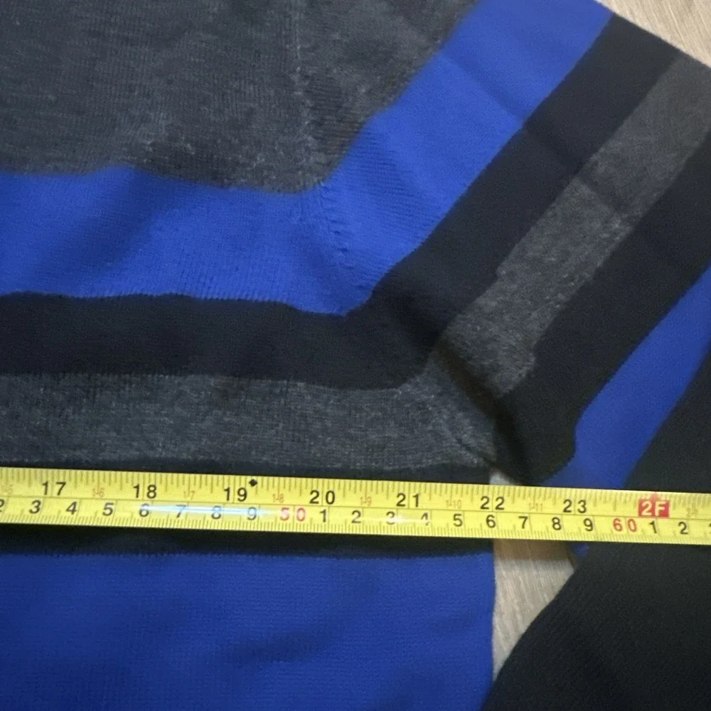 U.S. Polo Assn. Men's Long Sleeve Stripe V Neck Sweater‎ Black Blue Size Large